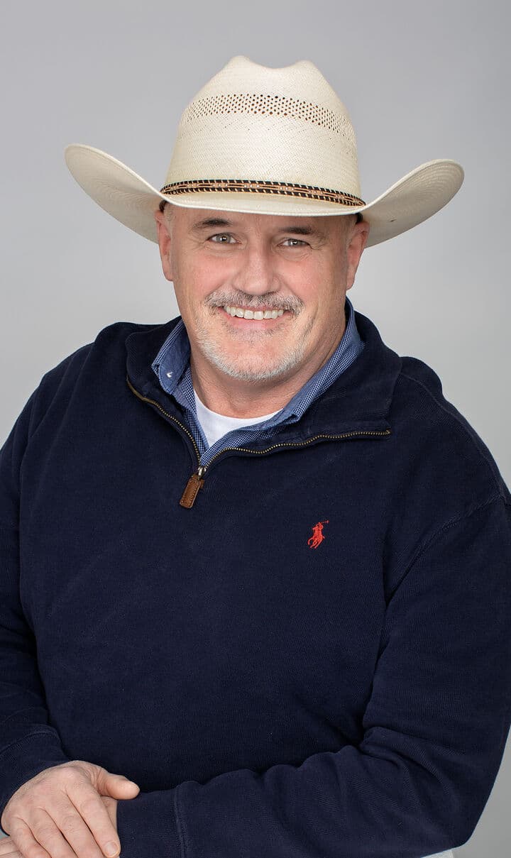 Robert Ford in his signature white cowboy hat